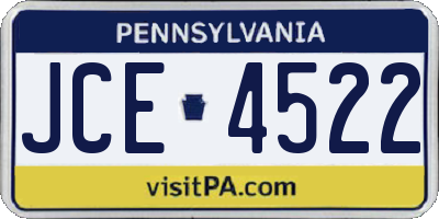 PA license plate JCE4522