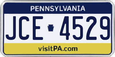 PA license plate JCE4529