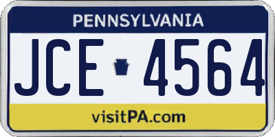 PA license plate JCE4564