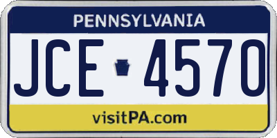 PA license plate JCE4570