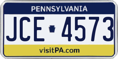 PA license plate JCE4573