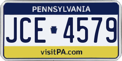 PA license plate JCE4579
