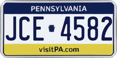PA license plate JCE4582