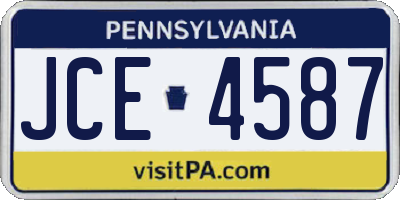 PA license plate JCE4587