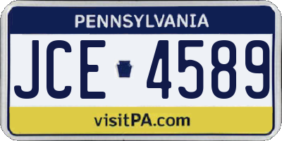PA license plate JCE4589