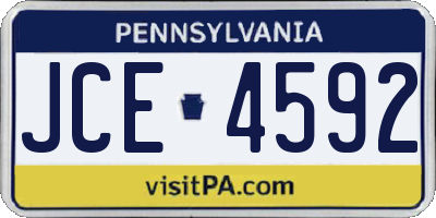 PA license plate JCE4592