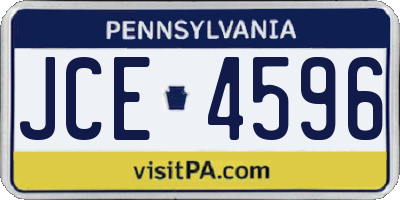PA license plate JCE4596