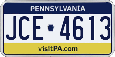 PA license plate JCE4613