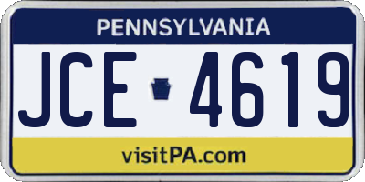 PA license plate JCE4619