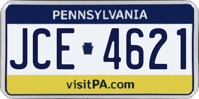 PA license plate JCE4621