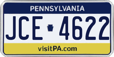 PA license plate JCE4622