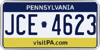 PA license plate JCE4623