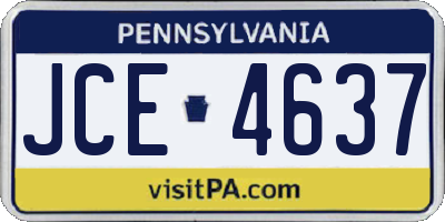 PA license plate JCE4637