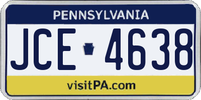 PA license plate JCE4638