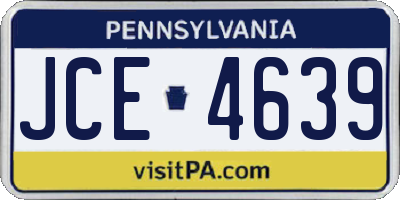 PA license plate JCE4639