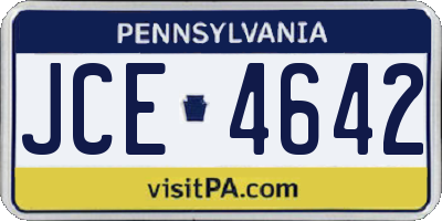 PA license plate JCE4642