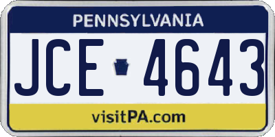 PA license plate JCE4643