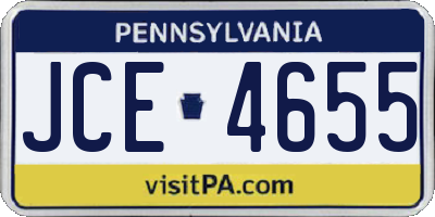 PA license plate JCE4655