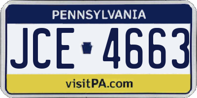 PA license plate JCE4663