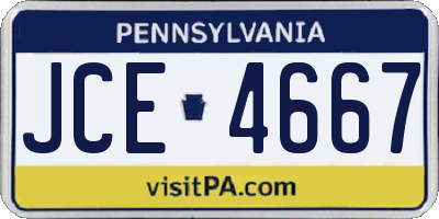 PA license plate JCE4667