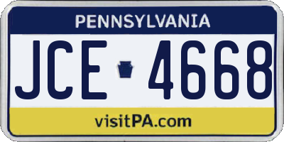 PA license plate JCE4668