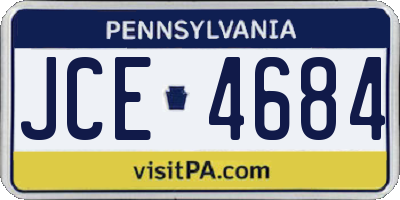 PA license plate JCE4684