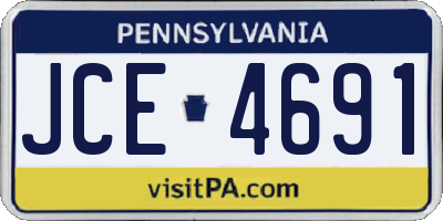 PA license plate JCE4691
