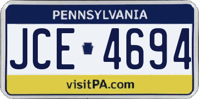 PA license plate JCE4694