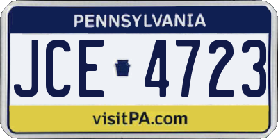 PA license plate JCE4723