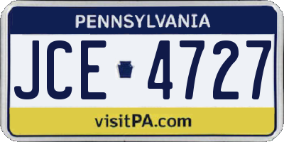 PA license plate JCE4727