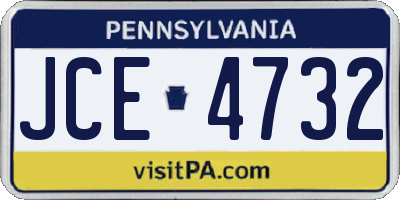 PA license plate JCE4732