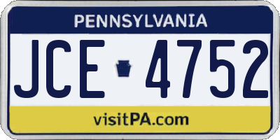 PA license plate JCE4752
