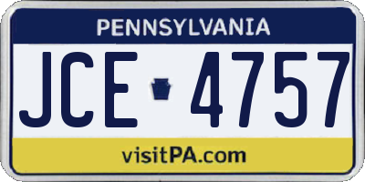 PA license plate JCE4757