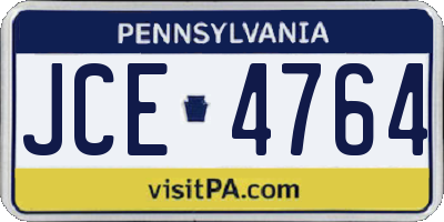 PA license plate JCE4764
