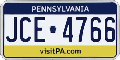 PA license plate JCE4766