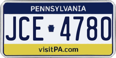 PA license plate JCE4780
