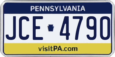 PA license plate JCE4790
