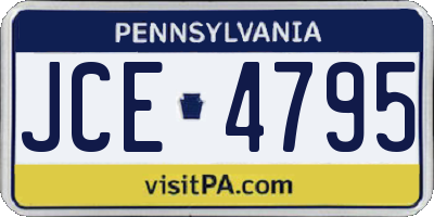 PA license plate JCE4795