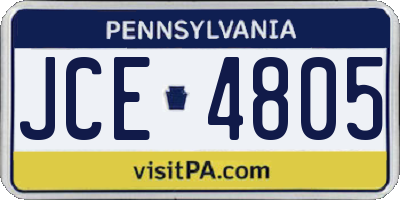PA license plate JCE4805