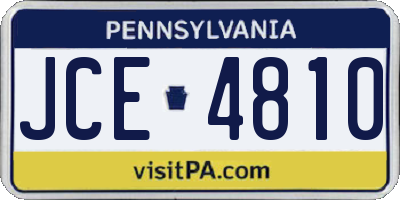 PA license plate JCE4810