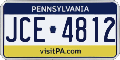 PA license plate JCE4812