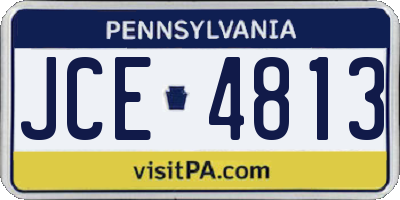 PA license plate JCE4813