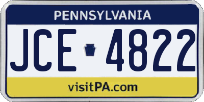 PA license plate JCE4822