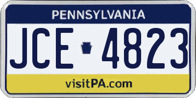 PA license plate JCE4823