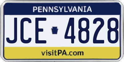 PA license plate JCE4828