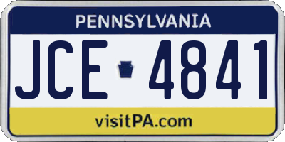 PA license plate JCE4841