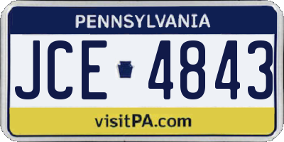 PA license plate JCE4843