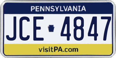 PA license plate JCE4847