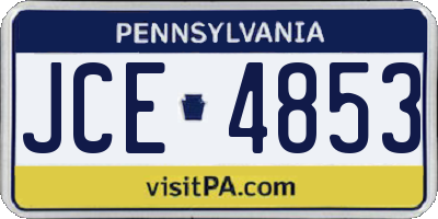 PA license plate JCE4853