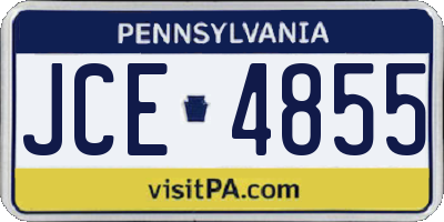 PA license plate JCE4855